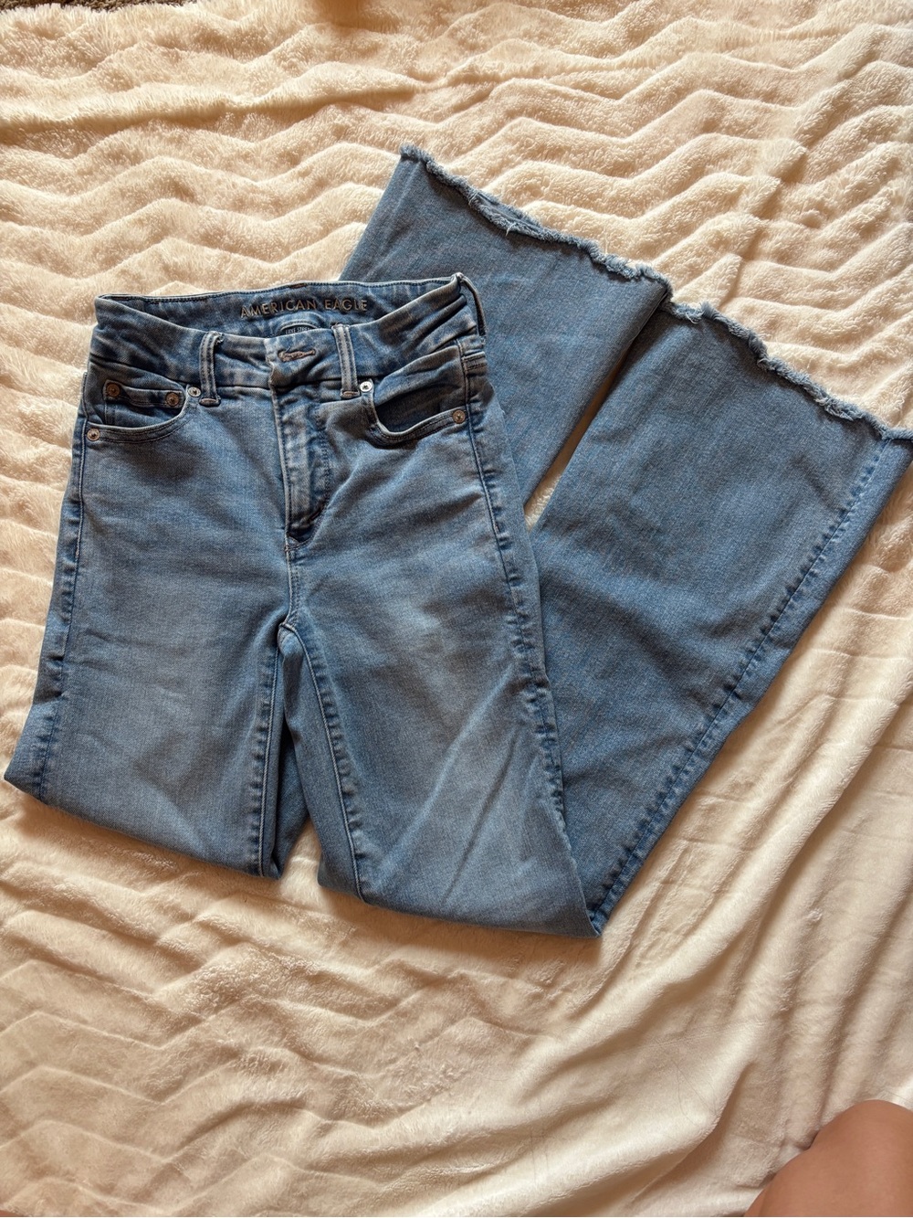 American Eagle Outfitters Light Blue High-Rise Flare Jeans 00